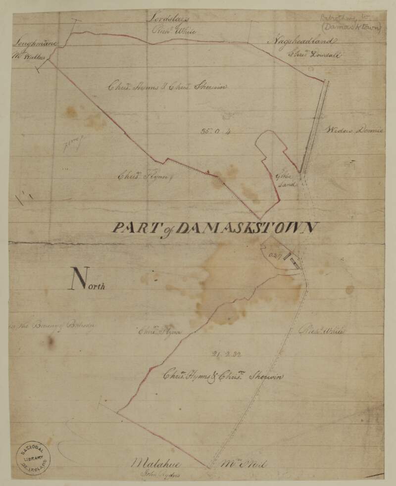 [A map of part of Damaskstown in the Barony of Balrothery and County of Dublin]