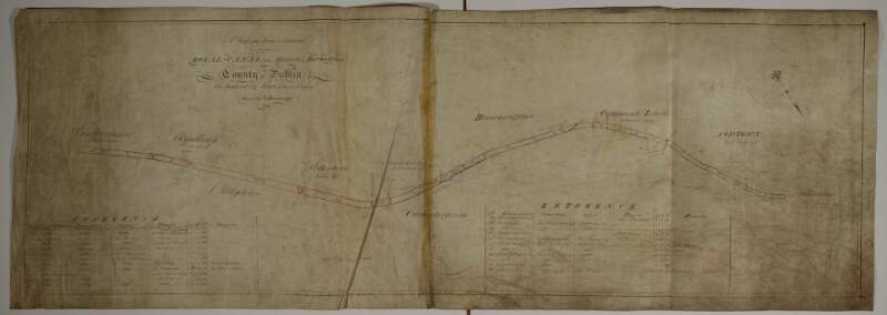 A map of the Line intended for the Royal Canal from Ashtown to Barberstown in the County of Dublin, as laid out by Richd. Evans Enginr. Surveyed by J. Brownrigg. 1791.  Scale 500 Feet to an Inch