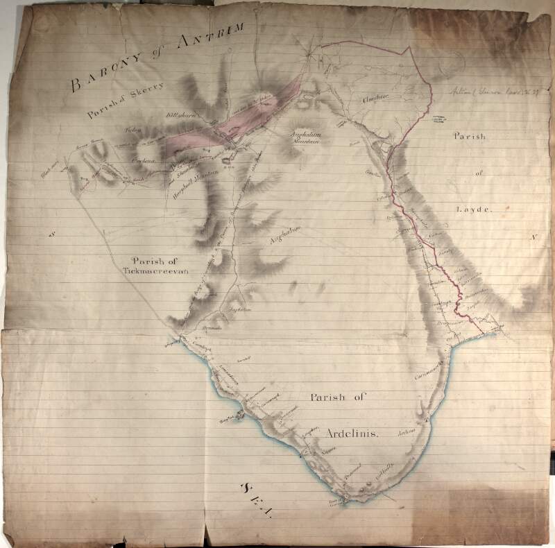 [Map of part of the Barony of Glenarm (Lower) shewing mountain at Collon]