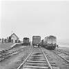 Trains at station, Valentia Harbour, Co. Kerry.
