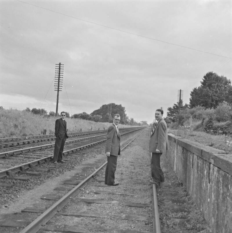 3 men on tracks, Hazelhatch, Co. Kildare.