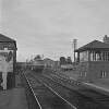 Train arriving at station, Hazelhatch, Co. Kildare.