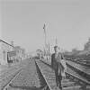 Paddy Fitzpatrick walking on tracks, Ballybrophy, Co. Laois.