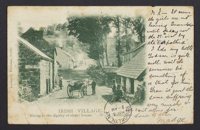 I.iii.2. Postcard from Madge Daly to Kathleen Clarke regarding family matters,