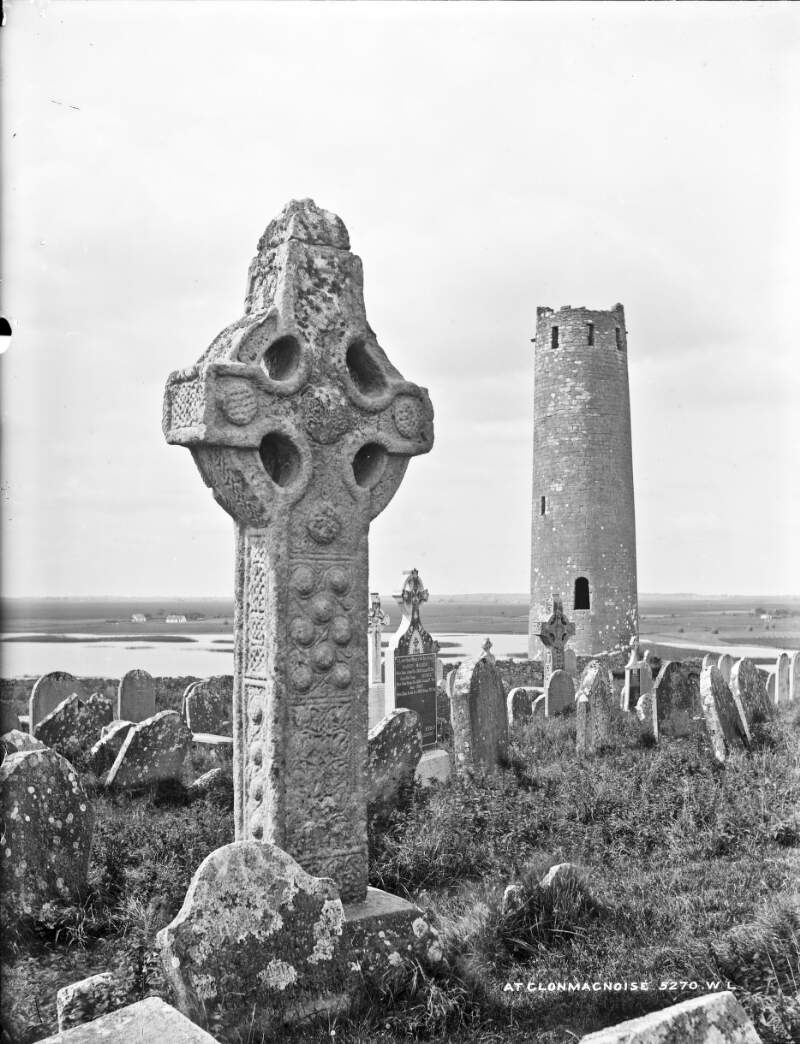 Cross, the and Round Tower, Clonmacnoise, Co. Offaly