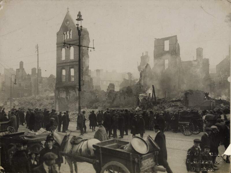 [The burning of Cork, one of the main streets in the business district after the fire]