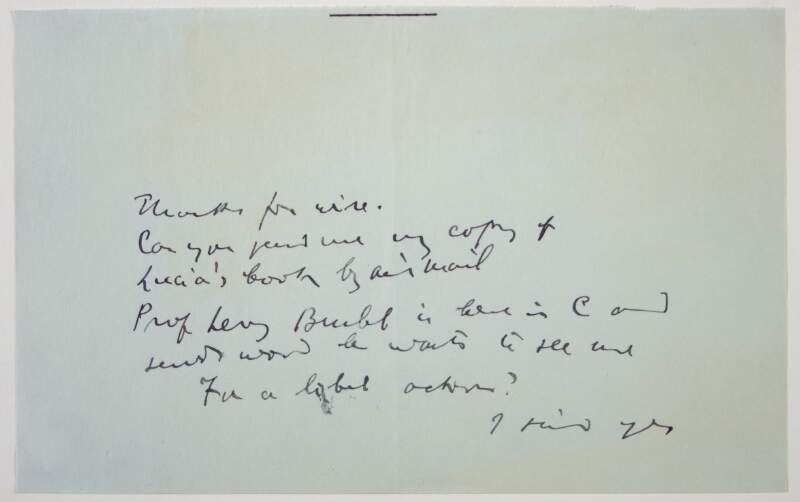 Letter : from James Joyce to Paul Léon,