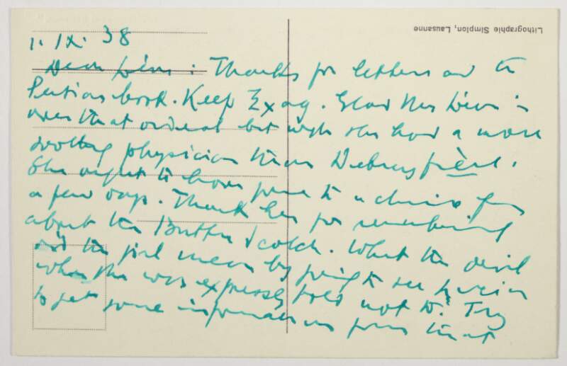 Postcards : from James Joyce, [Lausanne] to Paul Léon,