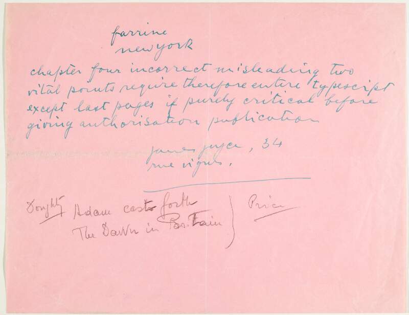 Telegram : from James Joyce to Farrar & Rinehart,
