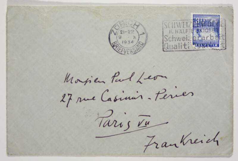 Envelope : from James Joyce to Paul Léon,