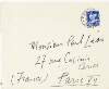 Envelope : from James Joyce to Paul Léon, 27 rue Casimir Périer, Paris VII,