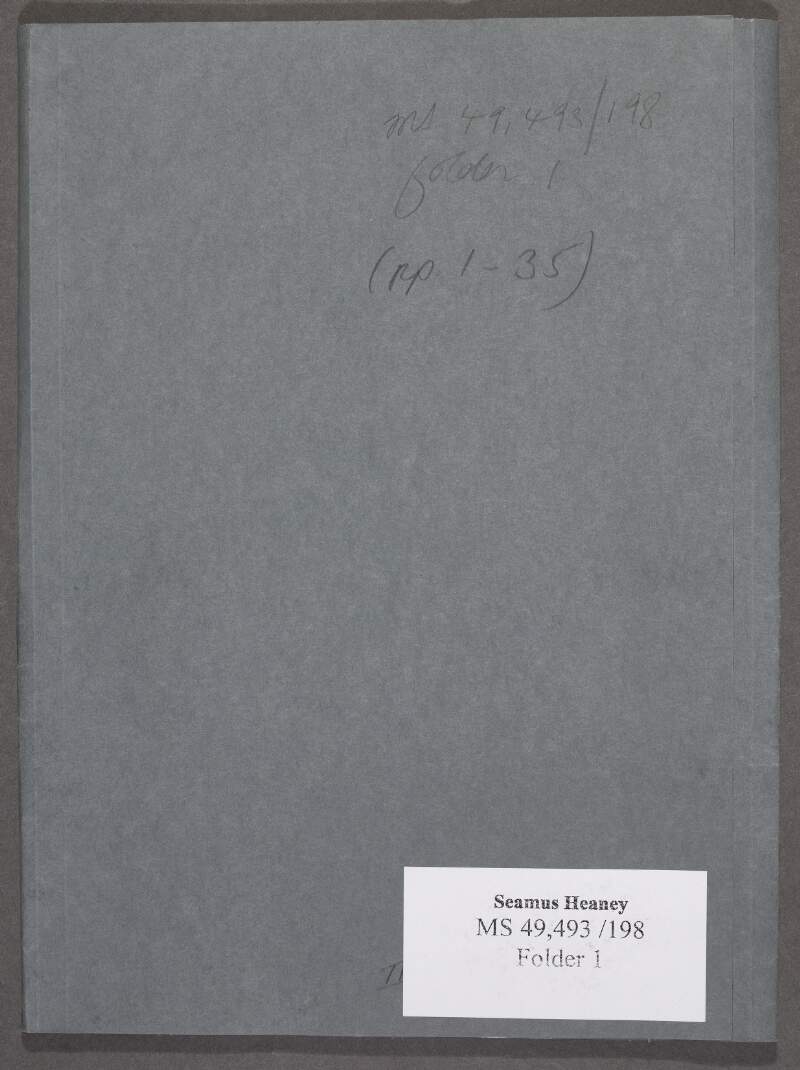 II.iv.16. Manuscript and typescript drafts of the lecture 'Orpheus in Ireland: On Brian Merriman's 'Midnight Court'',