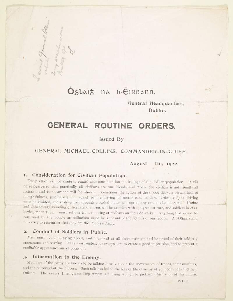 General routine orders /