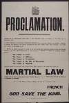 Proclamation: whereas by proclamation given at His Majesty's castle of Dublin ... until further order shall continue to be and subject to martial law /
