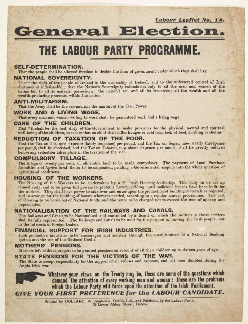 General Election : the Labour Party programme /