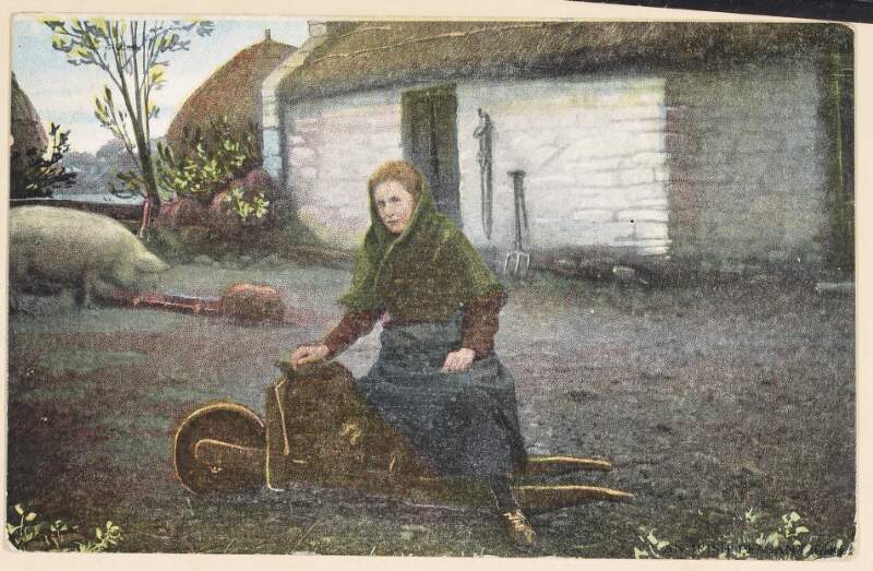 [Postcard] An Irish peasant girl