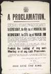A proclamation! : whereas there is reason to apprehend that the assembly of persons for the purpose of the holding of meetings in any highway or public place within the police district of Dublin metropolis.../