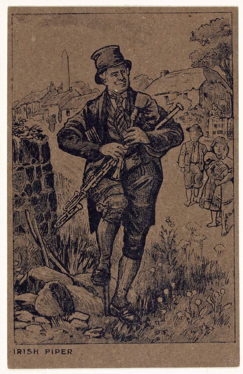 [Postcard] Irish piper