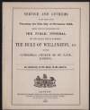 Service and anthems to be used upon Thursday the 18th day of November 1852, being the day appointed for the public funeral of His Grace Field Marshal The Duke of Wellington, K. G. /