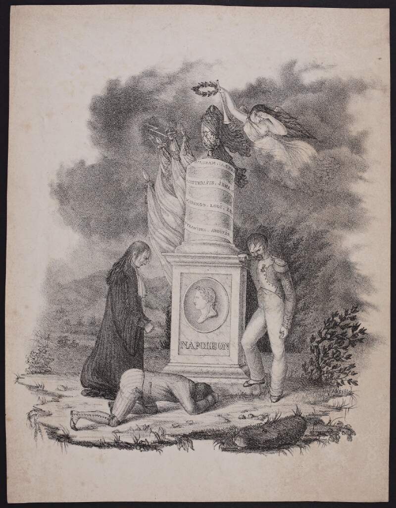 [Mourners gather to weep over the death of Napoleon]