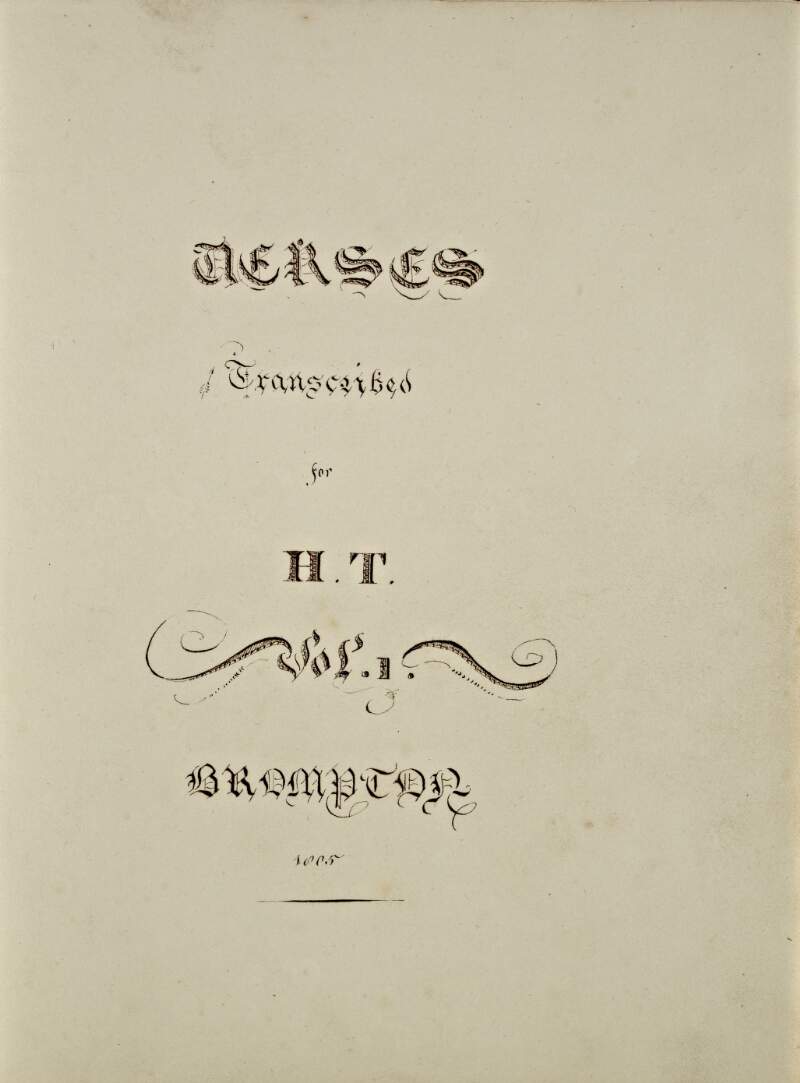 I.ii. Two volumes containing fair copy autograph poems, 'transcribed for H[enry] T[ighe]' by his wife the poet Mary Tighe,