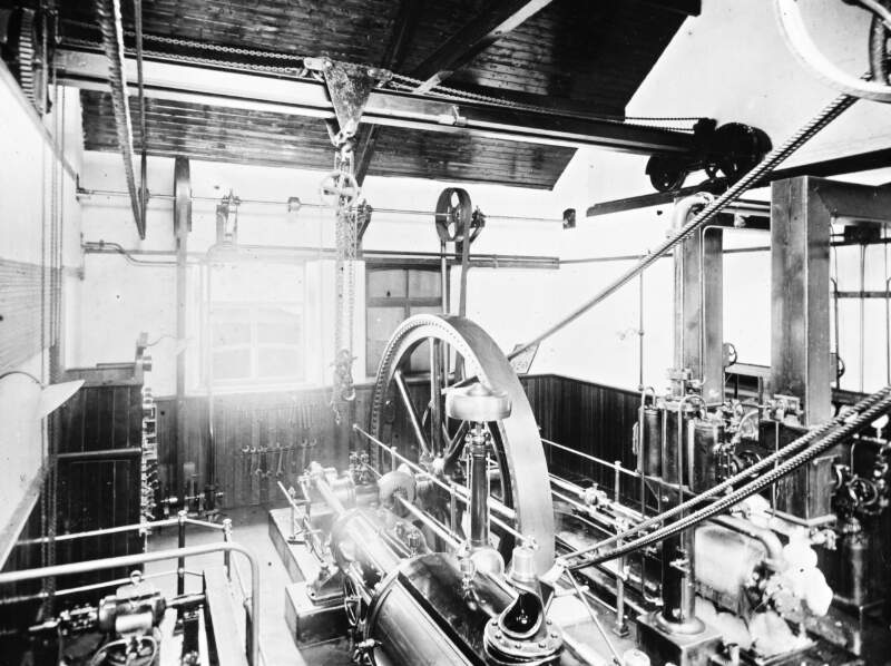 Steam engine, Galway. Schmidts Patent Compound Condensing Suppurated steam. Ref Maypole Daily. Newspaper.