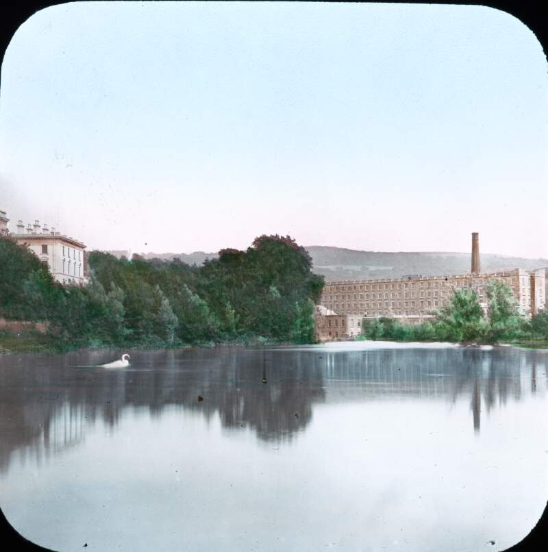 Mayfield Factory, Portlaw, W'ford. Factory and house. Tinted.