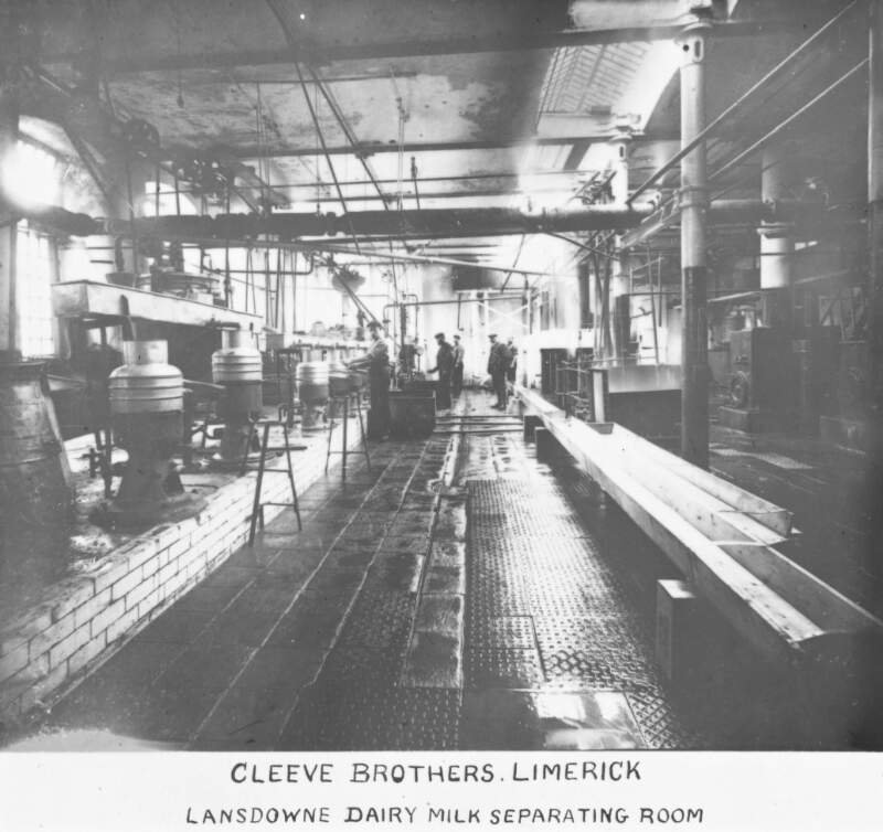 9: Cleeves Brothers, Toffee factory, Limerick, Lansdown. Dairy, milk separating room.