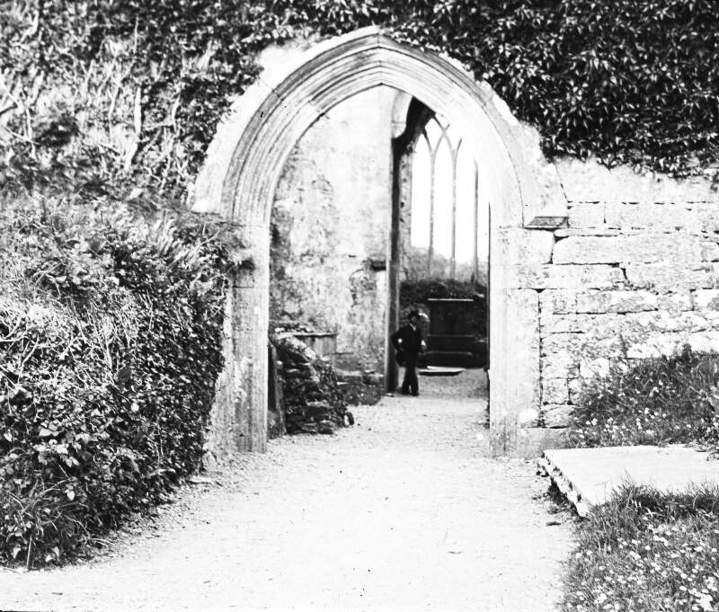 Man at West Door, Muckross Abbey, Killarney.