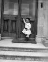 [Small infant at door of Clonbrock House.]