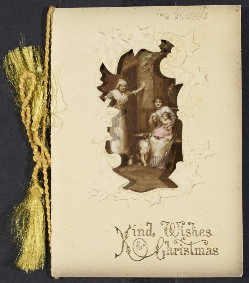 Christmas card from Mr. and Mrs. J.H. [James Harvey] Gorman, Derriana, Howth Road, Dublin,  to William Pearse,