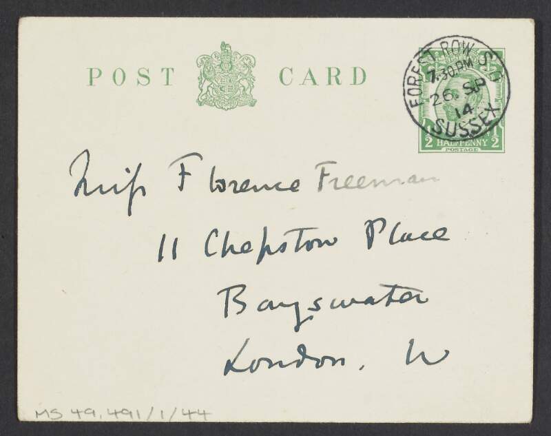 Letter from Viscount James Bryce to Florence Freeman asking where she will be next week,