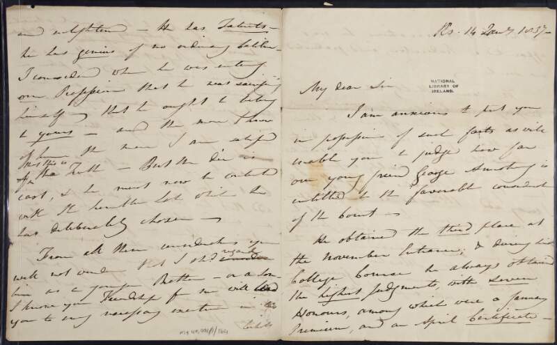 Letter from Andrew Blair Carmichael to a Sergeant Greene regarding a mutual acquaintance,