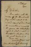 Letter from Valentine Browne Lawless, Lord Cloncurry, to John [McAlinden],
