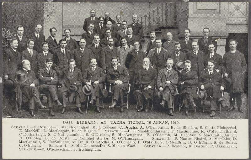 [Members of the First Dáil, meeting at the Mansion House, Dublin, on April 10th, 1919]