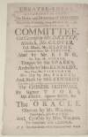 Theatre-Royal : by Command of their Graces, the Duke and Dutchess of Bedford.:  this present Wednesday, being March the 1st, 1758, will be presented a comedy, called, The Committee : Col. Careless by Mr. Dexter...and, Ruth by Miss Kennedy...: to which will be added, a Farce, called, The Oracle...to conclude with a dance : N.B. The whole House will be illuminated with Wax.
