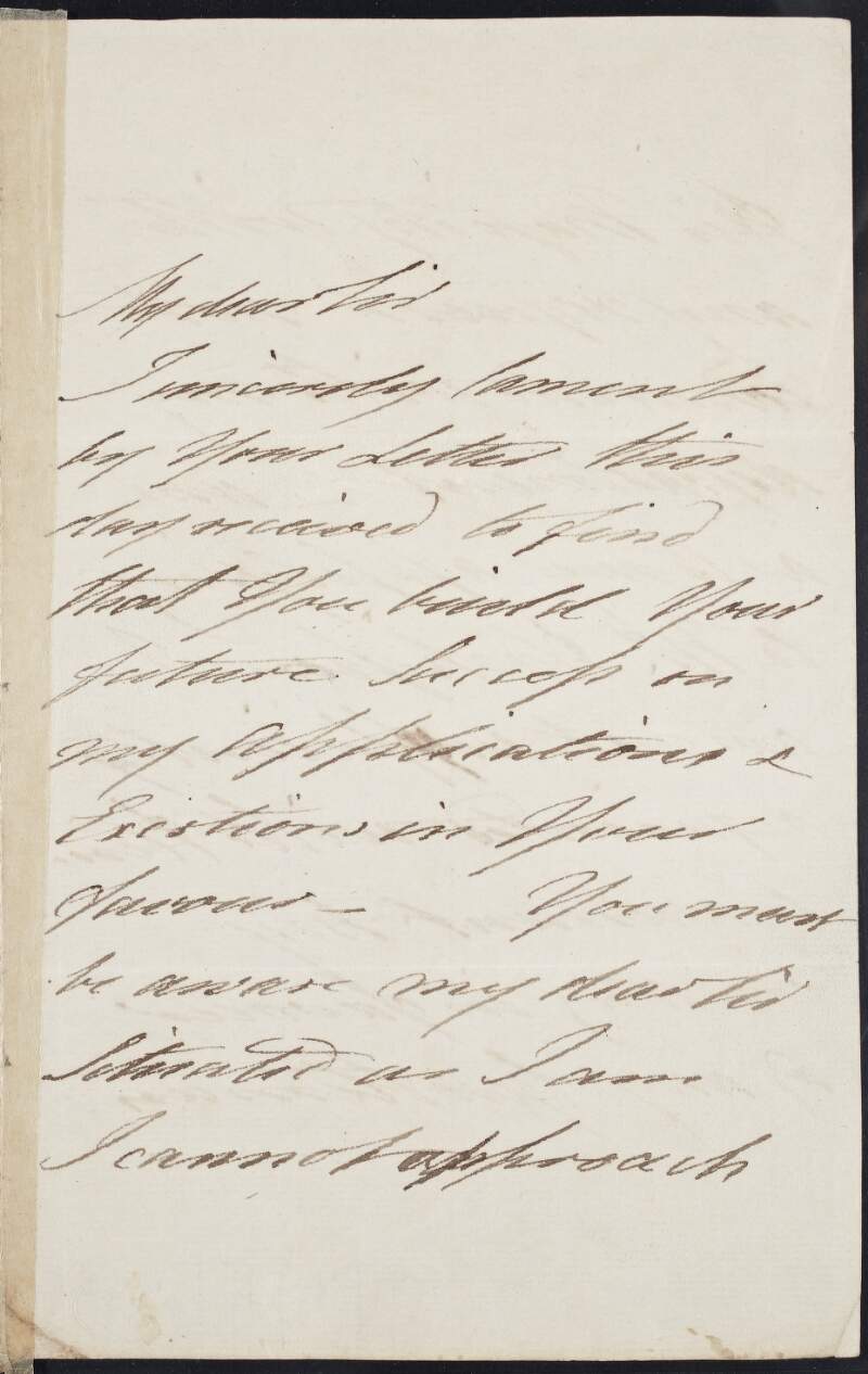 Letter from Henry Conyngham to unknown recipient,