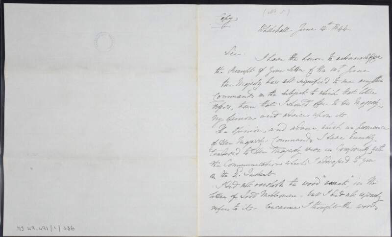 Copy letter from Robert Peel to Sir John Conroy, responding to Conroy's queries regarding the granting of an Irish Peerage,