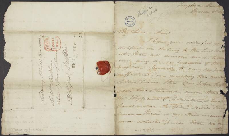 Letter from Sir James Crofton to Sir William Betham, regarding the death of Sir Oliver Crofton and "claiming of the Title",