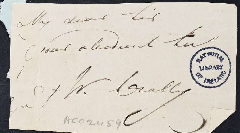 Letter from William Crolly, Archbishop of Armagh to unknown recipient,