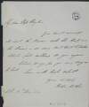 Letter from Theobald Mathew to a Miss Moylan, concerning the arrangement of a Novena,