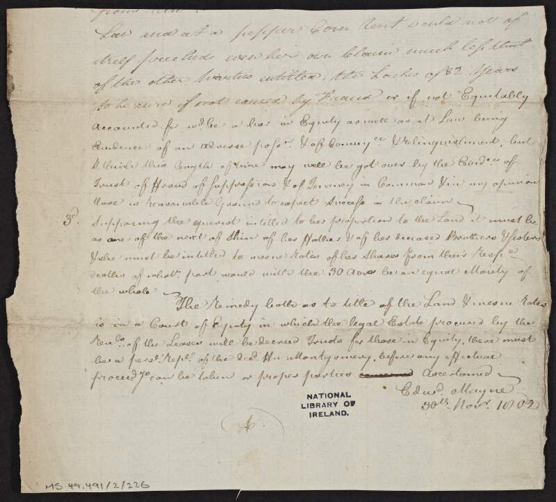 Letter from Edward Mayne to unknown recipient, concerning various legal cases,