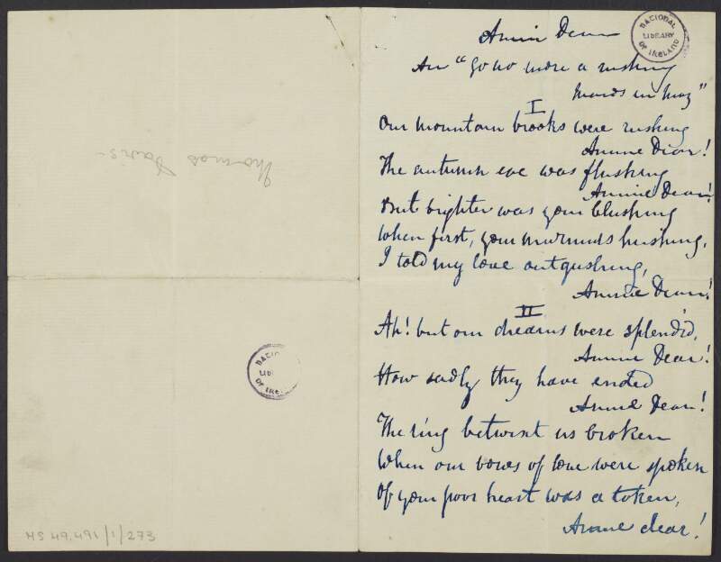 Letter from Thomas Osborne Davis to John [Edward Pigot], asking him to send all his books back,