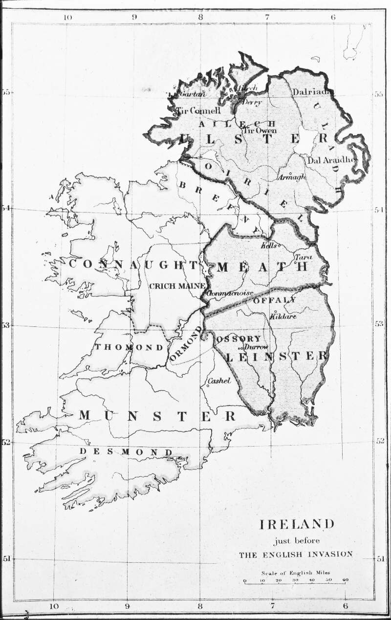 Map of Ireland, English invasion.