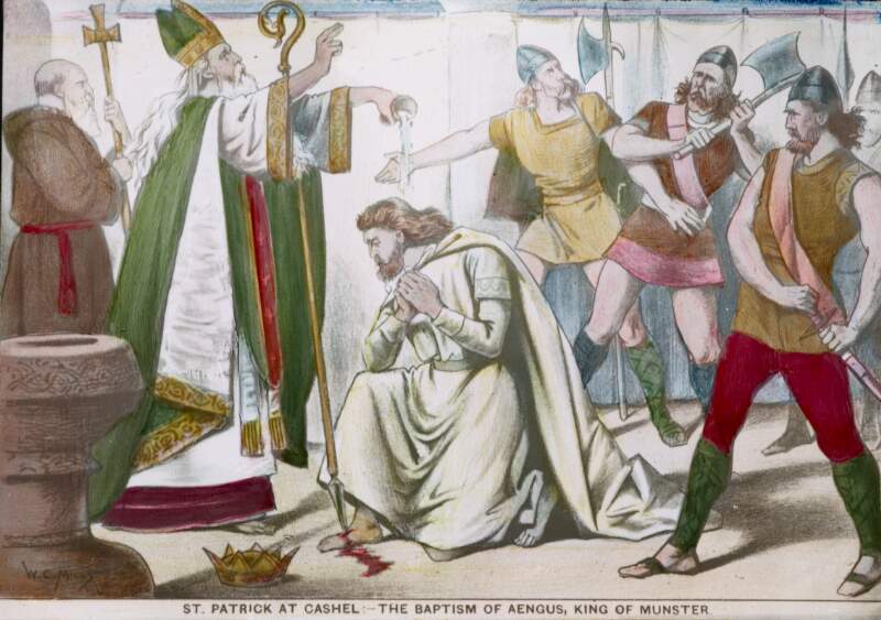 St. Patrick and baptism of King Aengus at Cashel.