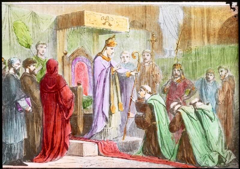 Pope Celestine commissions Saint Patrick.