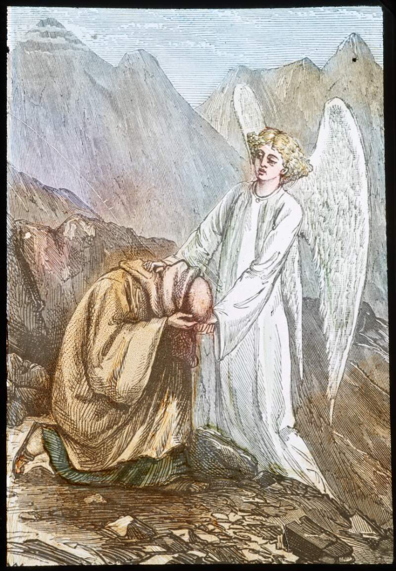 The Angel comforts Saint Patrick.