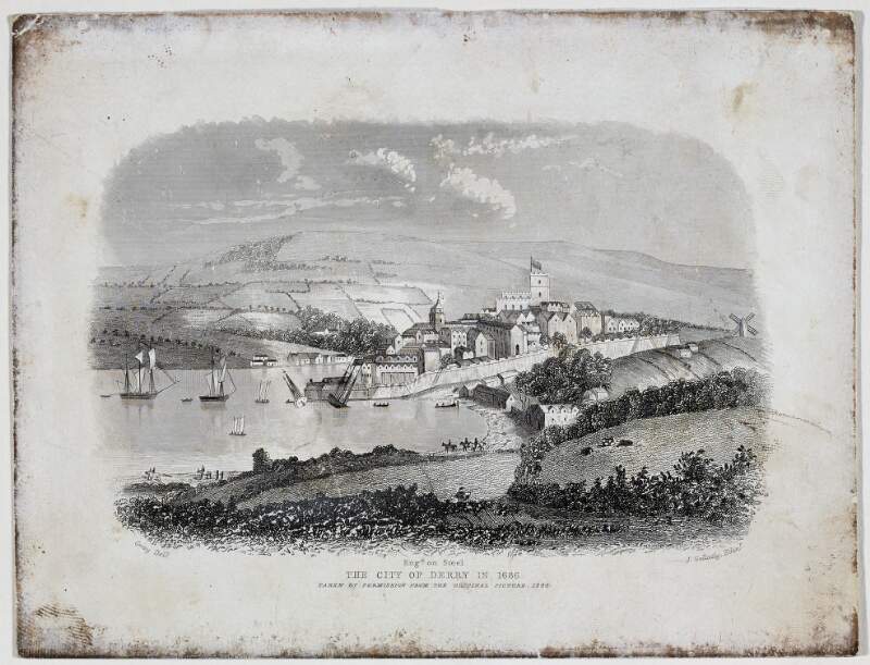 The city of Derry in 1686 taken by permission from the original picture, 1844 /