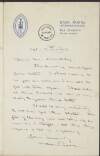 Letter from William Pearse to Mr. Buckley, National Library of Ireland, stating that he will call in when he is in town again and referring to certain photographs and the organisation of a fête,