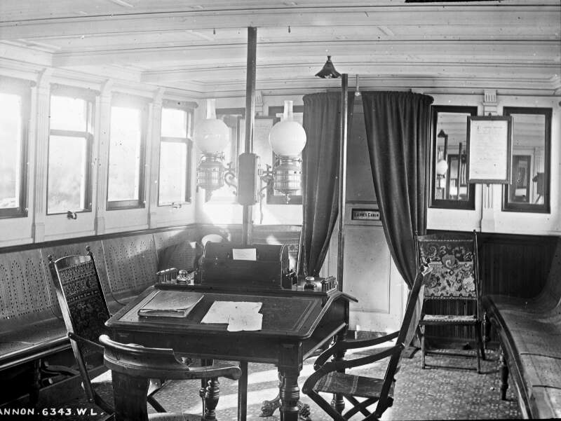 Saloon, S.S. Shannon, with writing desks.